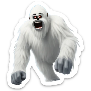 Yeti being pushed down mountain sticker