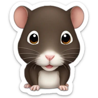 dark brown gerbil white belly sticker