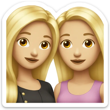 blonde and brunette girl bestfriends sticker