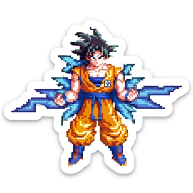 Goku with energy aura sticker