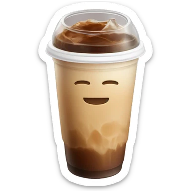 Iced coffee no face in to-go cup sticker