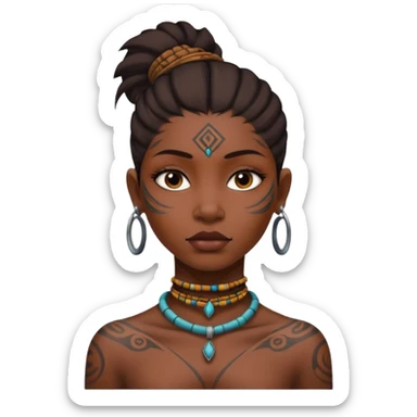 tribal girl Tattooed, empty neck sticker