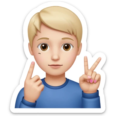 Face with younger sticking out and the pointer finger and pinky hand biside sticker