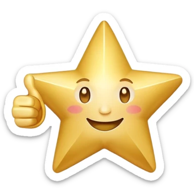 motivational star with thumbs up sticker
