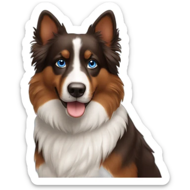 Berger australien brown tricolore blue eyes sticker