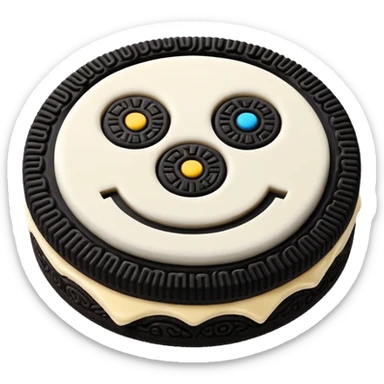 A geometry dash (the game) themed oreo sticker