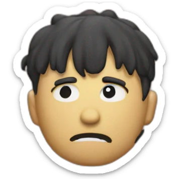 Sad emoji that looks like Guts from Berserk sticker