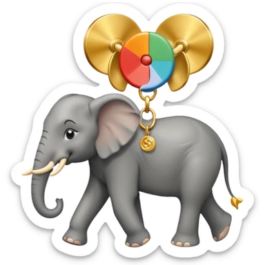 elephant walking out of target wearing jewelry sticker