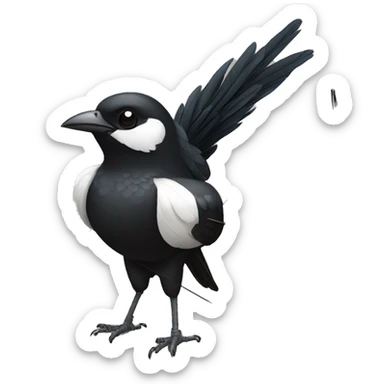 a magpie holding a bow and arrow sticker