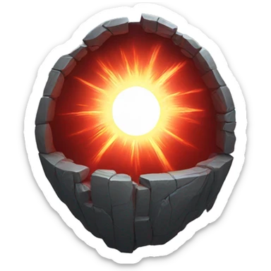 red portal with a rift inside sticker