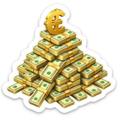 money in a glitter $  sticker