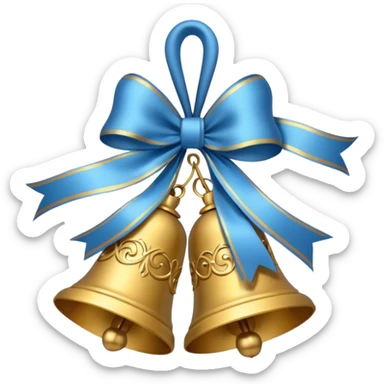 Christmas bells with light blue details sticker