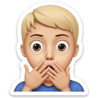 Shocked with hand over mouth with large eyes sticker