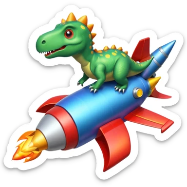 Dinosaurs with Rocket sticker