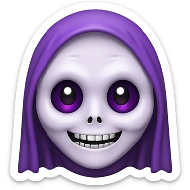 um coração roxo claro com o rosto do ghost face sticker
