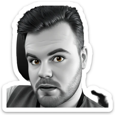 bearded boy enjoying food sticker