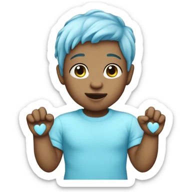 Baby blue hearts sticker