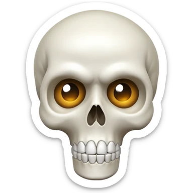 Shocked skull emoji with raised eyebrows sticker