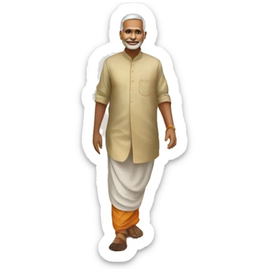 Show the shoes walking on a path that morphs from traditional to modern India, symbolizing progress and heritage. sticker