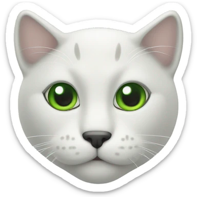 Gato blanco con ojos verdes y pelaje largo  sticker