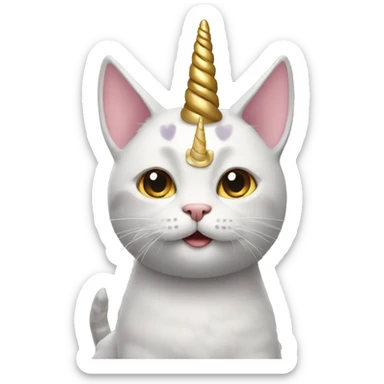 Cat with a unicorn horn sticker