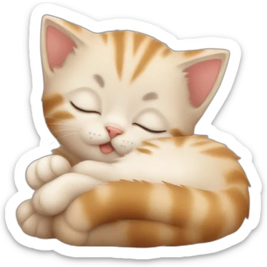 Cute kitten sleeping sticker