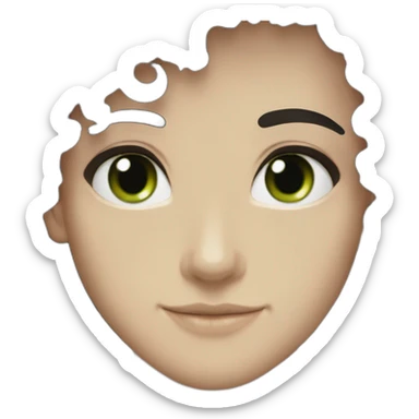 an EBOY blackhoodie green eyes curly black hair and caucasian sticker