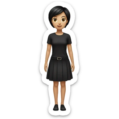 European girl with black short hair 40 age sticker