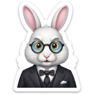 easter bunny with a monacl sticker