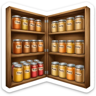 A food pantry with the words The Pantry written on it sticker