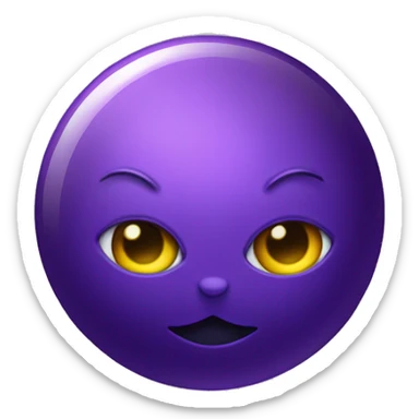 Purple sparkling Saturn planet with purple cat ears and no face  sticker