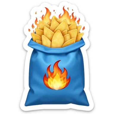 Chips blue names fire in abag sticker