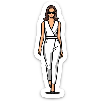 fashion runway model sticker