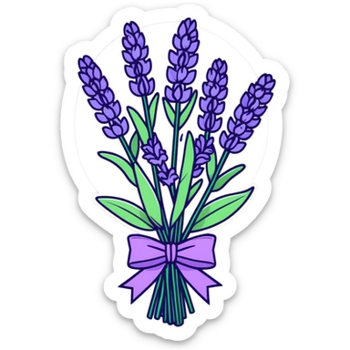 Hyper realistic Lavender bouquet sticker