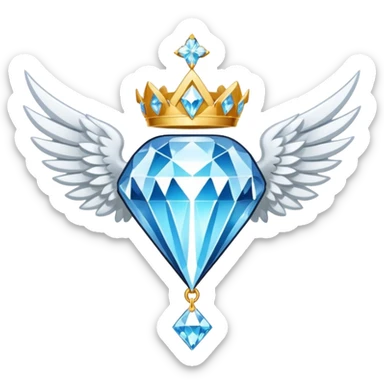 holy diamond emblem with white wings and diamond in the middle sticker