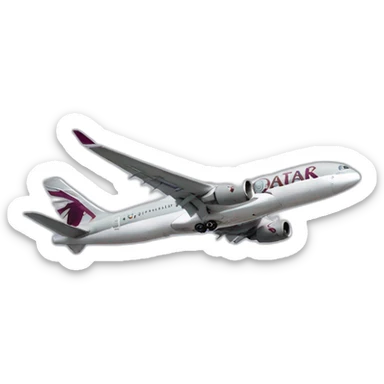 Qatar Airways air plane take off sticker