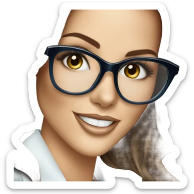 Kate Beckinsale, glasses, blue eyes happy elegant model  sticker