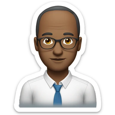 man with receding hairline blue eyes and glasses sticker