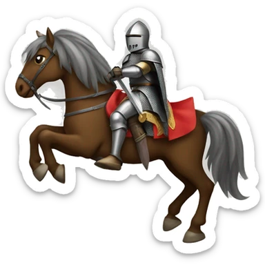 A knight on horseback holding a sword sticker
