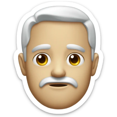 A piece of candy with a human face, really stern and serious looking sticker