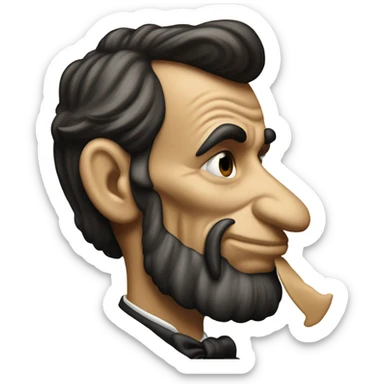 Abraham Lincoln smooching a T sticker