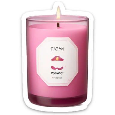 Aesthetic pink aroma candle in glass Packaging sticker