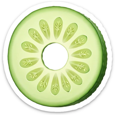 circular slice of cucumber sticker