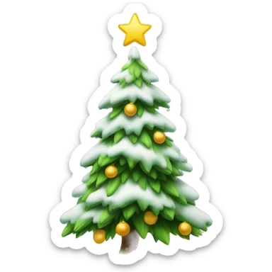 Christmas tree with snow on it sticker