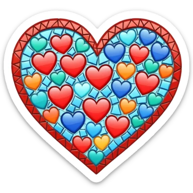 heart with a mosaic pattern sticker