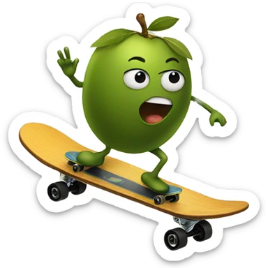big olive on a skateboard sticker