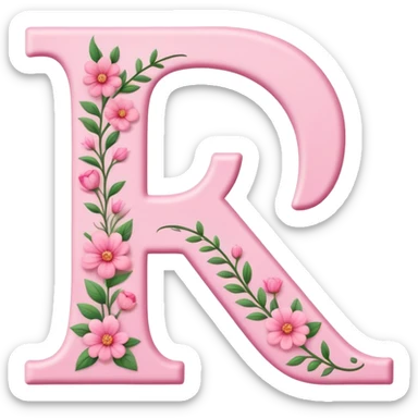 Pink romantic alphabet letter sticker
