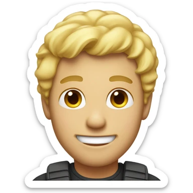 I want a emoji in apple design for hiring as man and blond hair white color  sticker