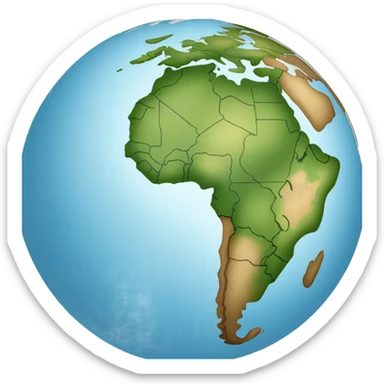 South America globe sticker