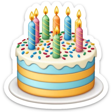 1 layer birthday cake sticker